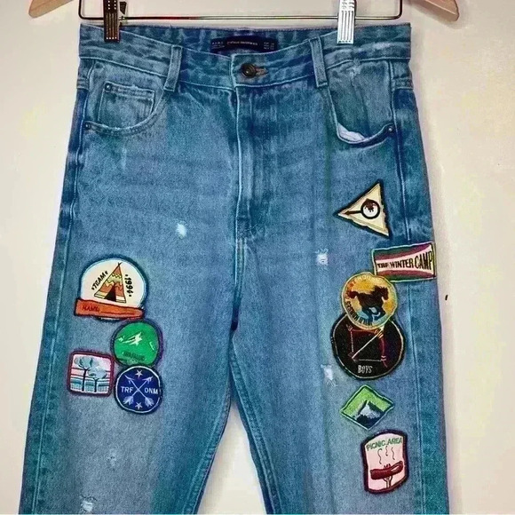 Zara Embroidered Jeans Patchwork - Picture 10 of 11